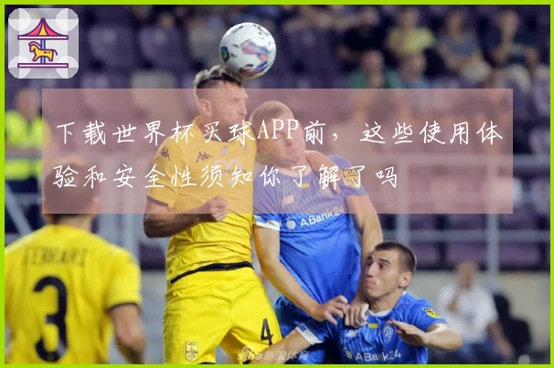 下载世界杯买球APP前，这些使用体验和安全性须知你了解了吗